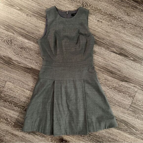 J. Crew Wool Blend Sheath Pleat Dress - Picture 1 of 8